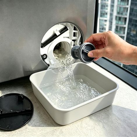 Vaschetta di raccolta dell'acqua per lavatrice, modello a carica frontale, ideale per scantinati, appartamenti, case mobili, garage e abitazioni private. Colore bianco. (1/5)