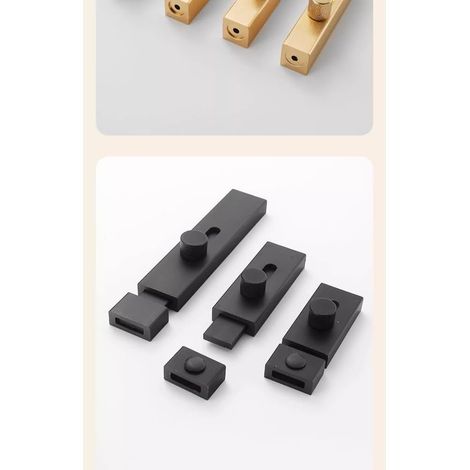 Support en alliage d'aluminium pour loquet de porte, noir 80 mm (1/5)
