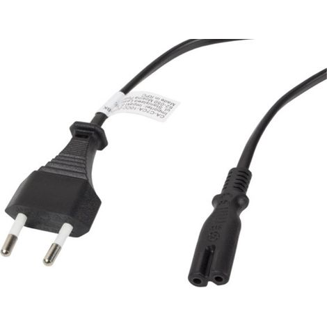Lanberg CEE 7/16 - IEC 320 C7 Euro (Funk) Netzkabel 3 m schwarz