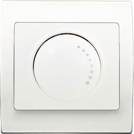 Siemens – Variateur 500W pour lampes incandescentes et halogènes – Plaque basic blanche – Fixation facile sans outil – Delta Iris