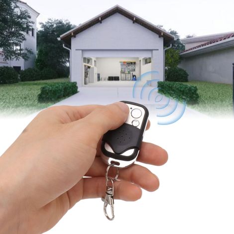 Mando a distancia universal de 4 botones para puertas de garaje (433 MHz) con correa de transporte de aluminio y plástico. (1/5)