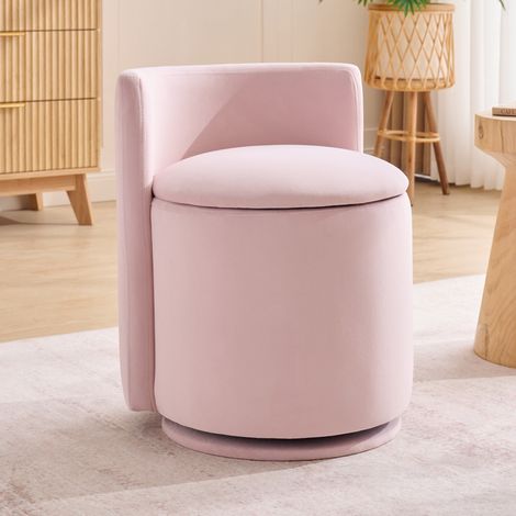 Silla tocador giratoria con almacenaje terciopelo OKMYHOME (1/3)
