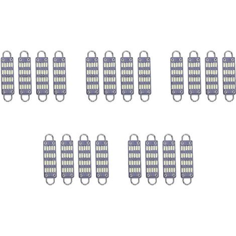 20 ampoules LED feston blanches brillantes de 44 mm, 20 LED SMD à boucle rigide de 44 mm (1,73 pouce) pour éclairage intérieur de plafonnier et de carte (références 561, 562, 567 et 564). (1/5)