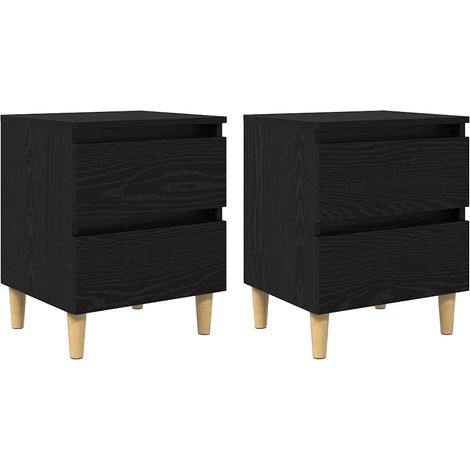 Maison Exclusive - Mobiletti da letto 2 pcs Rovere Nero 40 x 35 x 50 cm