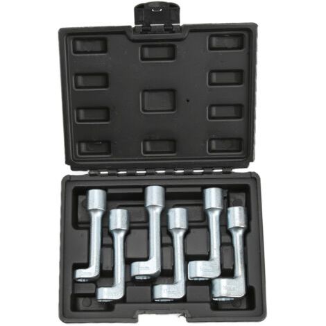 BUNTHAUS Jeu de clés à douille de ligne d'injecteur de Type L, en acier au Chrome Vanadium, clé à douille pour tuyau d'injection de carburant pour la réparation automobile 6 pièces (1/5)