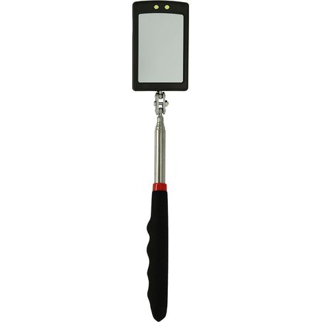 Miroir d'inspection télescopique pour mécanicien avec 2 LED éclairées, outil sur manche télescopique pour l'inspection des petites pièces automobiles, cadeau idéal pour Noël, un anniversaire ou à (1/5)