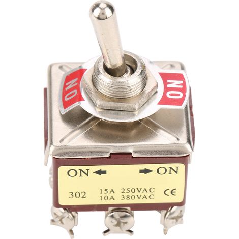 Interrupteur à bascule 2 positions ON/PDT 9 broches 12 mm 15 A/250 V CA 10 A/380 V CA (1/5)
