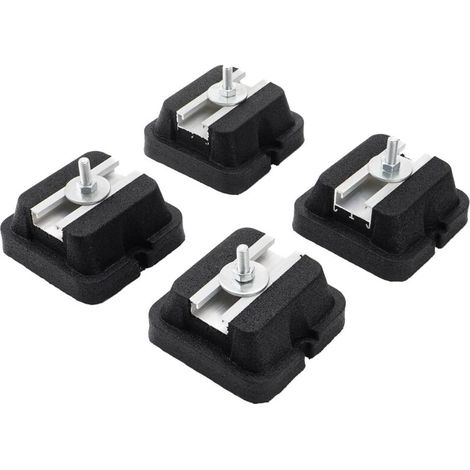Air Conditioner Support Bracket Pads, Heavy Duty Anti-Vibration Base Pad, Rubber, Stainless Steel Material, 4 Pieces for Floor Installation of Heat Pump System and Split AC Condenser, 13x10x6cm (1/4)
