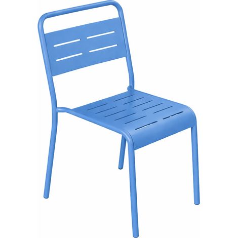 Set di 4 sedie da giardino impilabili blu BERGAME