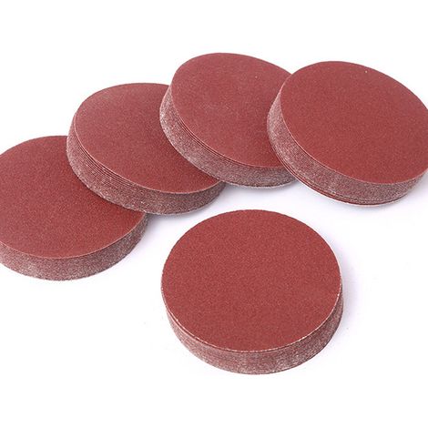 Disque abrasif velcro 125mm sans trou grain 60, papier ponçant auto-adhésif pour ponceuse orbitale dérustage métal (1/3)