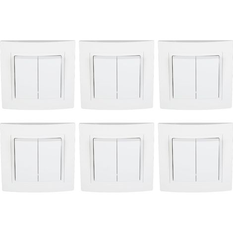 Panneau de 8 interrupteurs muraux de style européen, 10 A, 250 V, 2 boutons, 1 voie, pour la maison, le bureau ou l'hôtel. (1/5)