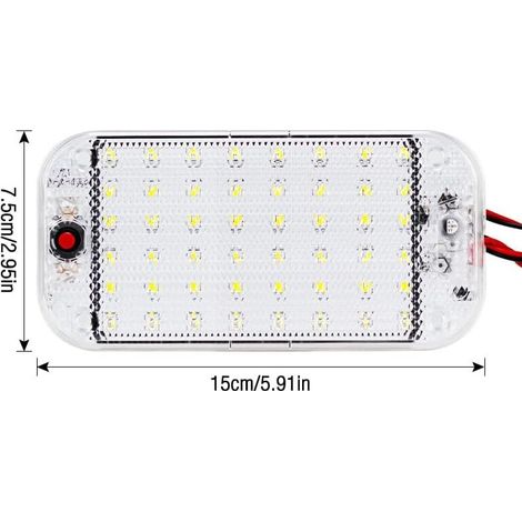 [Beleuchtung Auto] 2 pezzi, 48 LED, tensione 12V-85V, luce interna universale bianca per auto, camper, furgoni (1/3)