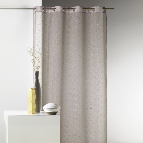 Voilage imprimé petits points colorés Beige 140x240 cm (1/2)