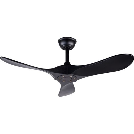 Ventilateur de plafond 42 pouces noir à 3 pales en bois, moteur DC silencieux, télécommande, minuterie, marche avant/arrière, sans éclairage CHICFURN (1/5)