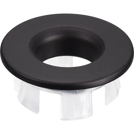 Lavabo Garniture Trop-plein Couvercle, Lavabo Trop-plein Anneaux 25.3mm Toilettes Cuisine Lavabo Bonde Couverture Trou Insert en Rond Capuchons, Noir