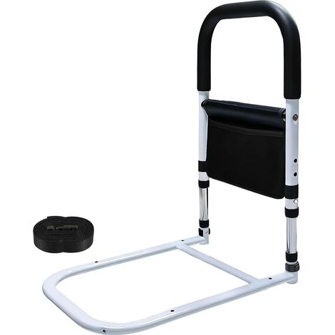 Barre de Redressement de Lit, Barrière de Sécurité Sans Perçage,Barriere de lit Barre d’appui de Lit en Acier Carbone,150 kg,Hauteur réglable Barrière de lit,Sécurité pour adultes et seniors (1/5)