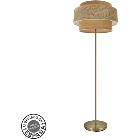 FABRILAMP Lámpara de pie salon Samoa 1xe27 Cuero/camel 40d