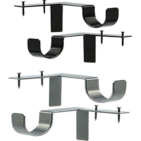 Lot de 4 supports de tringle à rideaux, fixation murale réglable, sans perçage. (1/5)
