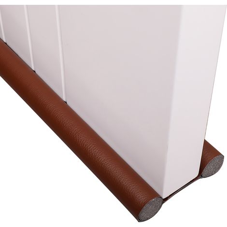 Türdichtungsstreifen Braun, Zugluftstopper für unter die Tür, 96 cm, Leder, doppelseitig