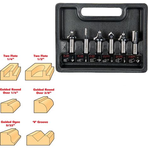 Trend 6 Piece 1/2 Inch Shank Router Bit Set SET/SS11X1/2TC Cased Starter Set (1/5)