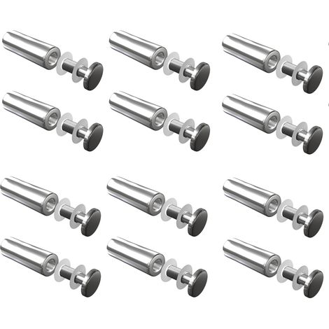 Entretoise de Verre, Entretoise Inox, Supports de Panneaux, Support Vis, Acier Inoxydable Vis (12x30 MM - 12 Pièces) (1/5)