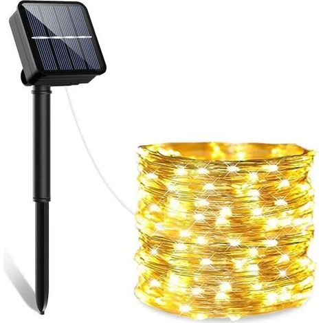 Guirlande Lumineuse Exterieur Lampe Solaire, 100LED 12M Étanche IP65 avec 8 Modes Eclairage (1/4)