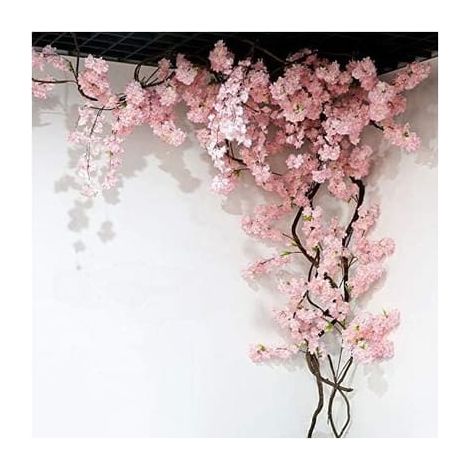 Fleur Artificielle 105 Cm Faux Cerisier Fleur Arbre 3 Fourche Sakura Branche Fleur Artificielle Soie De Mariage Fond Décoration Murale (SKU produit : 95197393 SKU Offre : lehuamwj1265) (1/4)