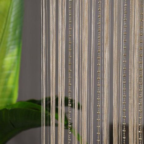 Rideau Anti-Mouches - Polyester Doré 100 cm x 200 cm - Pour Porte d'Entrée ou Terrasse - Protection Insectes - 1 Pièce (1/5)
