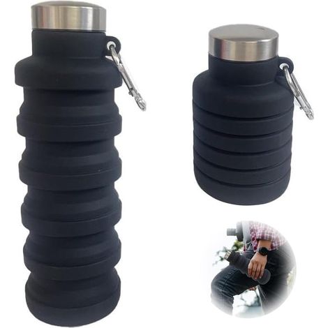 Zusammenfaltbare, BPA-freie 500-ml-Silikon-Trinkflasche – ideal für Reisen, Wandern, Fitnessstudio und Outdoor-Aktivitäten. Leicht, wiederverwendbar und auslaufsicher. (1/5)
