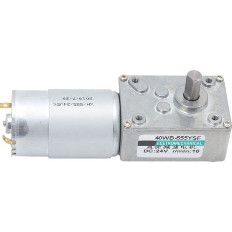 Moteur à engrenage à vis sans fin DC24V, couple élevé, faible vitesse 10tr/min, contrôle bidirectionnel XD40WB-555YSF, motoréducteur puissant pour automatismes (1/5)