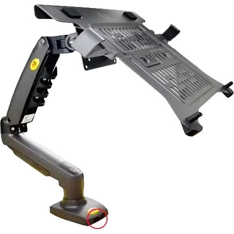 Soporte para monitor y ordenador, abrazadera ajustable, construcción robusta, color carbón mate. (1/2)