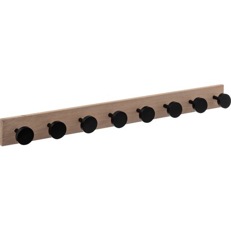 Perchero de madera con 8 colgadores negros (1/3)