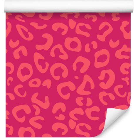 Papier peint en similicuir rose et orange, rose, corail et rouge, 50 x 1000 cm (1/4)