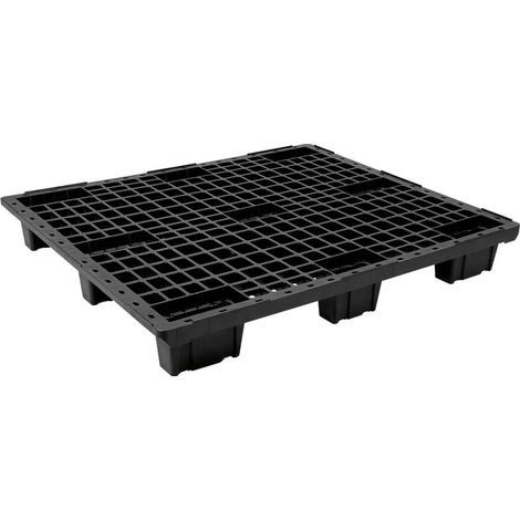 BRB Leichtpalette im Industriemaß, schwarz, offen, LxBxH 1200x1x153 mm, Deckfläche durchbrochen (1/2)