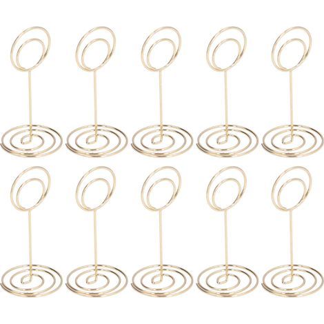10 pièces Support de Numéro de Table Base Ronde Procédé d'Électrodorure Forme Élégante et Mignonne Décoration pour Mariage Doré (1/5)