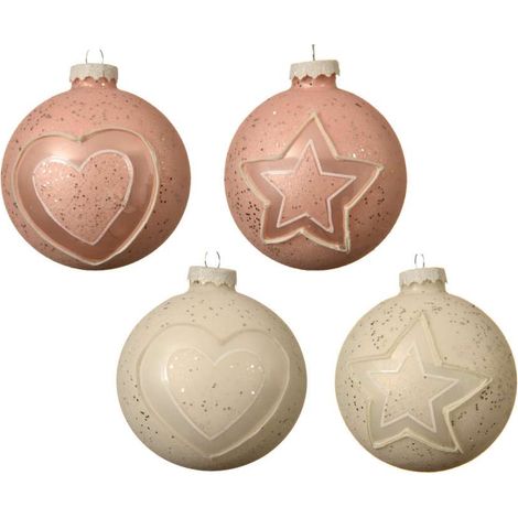 Sfera decorazione stella rosa e bianca (1/2)