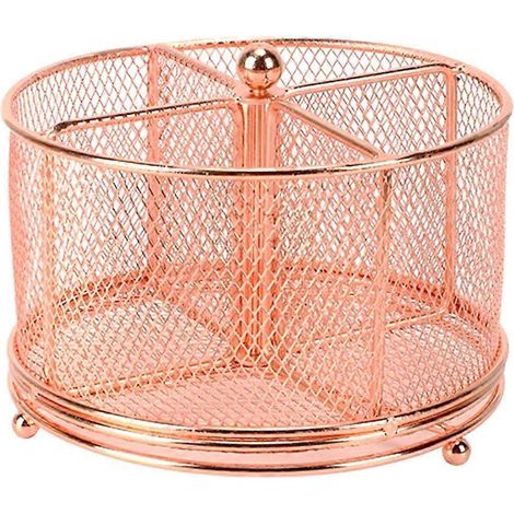 Porte-couverts, porte-couverts en métal rotatif à 4 compartiments, étagère de rangement pour comptoir de cuisine, cuillères A (1/5)