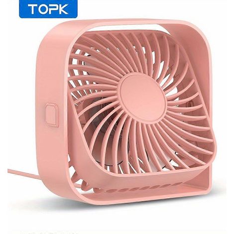 Ventilador de escritorio USB compacto con 3 velocidades y funcionamiento silencioso de 360°, ligero y portátil para refrigeración en el hogar, la oficina, el dormitorio y para viajes. (1/5)