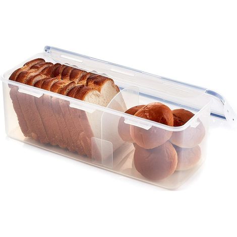 recipiente hermético, libre de BPA y transparente para almacenar pan, con capacidad para 21,1 tazas. (1/5)