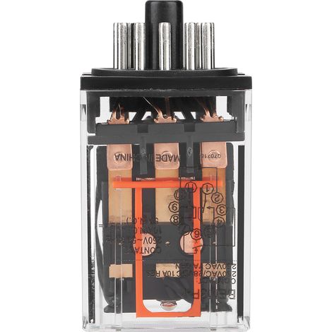 Relè elettromagnetico generico MK3P-I per uso generale, 220 V CA, 10 A, 3Z, resistente alle alte temperature, con alloggiamento trasparente e 11 pin.