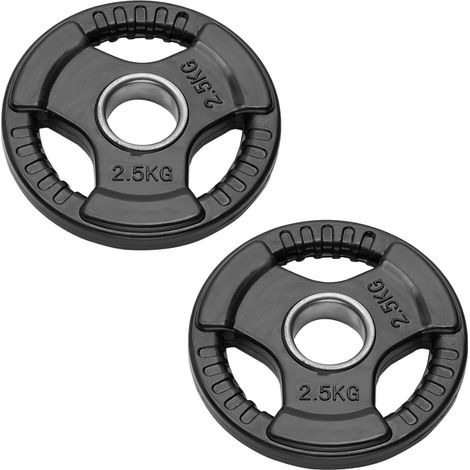 Coppia Dischi Olimpici per Bilancieri e Manubri Bumper Plates Foro da 50 mm Dischi Peso Gommati da 2,5 Kg a 20 Kg (2 dischi da 2,5 kg) FFitness (1/3)