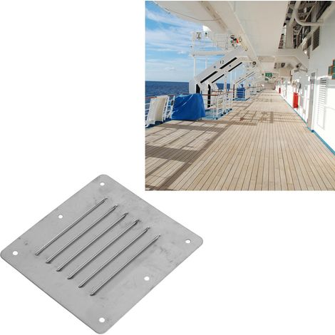 Grille d'aération marine rectangulaire en acier inoxydable avec persiennes