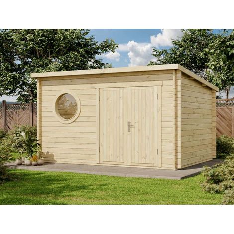 Abri de jardin Maria-Rondo 44 B Naturel , mm Épaisseur paroi 400 x 325 cm (1/5)