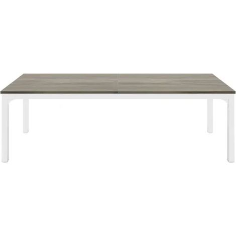 Scrivania rettangolare per computer 200 x 70 x 75 cm in legno e metallo per 2 persone HOMVRA (1/5)