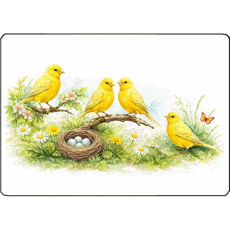 Planche à découper verre canaris 28,5 x 20 cm (1/2)