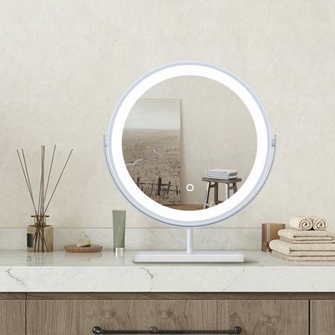 40x48cm Specchio da trucco a posizionamento statico LED + Touch Control + 3 temperature di colore regolabili (1/5)