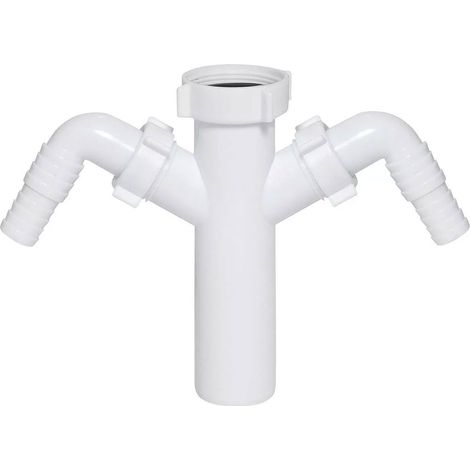 6/4"x40 mm Doppeleinlass-Ablaufanschluss für Geschirrspüler