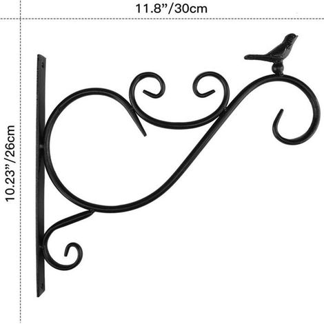 Support Plante Mural Balcon, Lot de 2 Rétro Européen Forme d'Oiseau, Crochet de Suspension en Fer Forgé, pour lanternes à pa (1/5)
