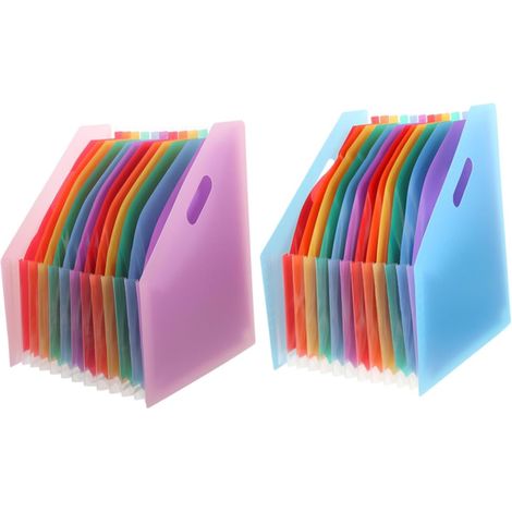 Petit Classeur Accordéon Vertical A4 en Plastique Lot de 2 (1/5)