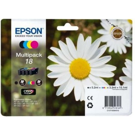 Epson Daisy Multipack Pâquerette - Encre Claria Home N,C,M,J - Original - Encre à pigments - Noir - Cyan - Magenta - Jaune - Multi pack - Epson - XP-30 / XP-102 / XP-202 / XP-205 / XP-302 / XP-305 / X